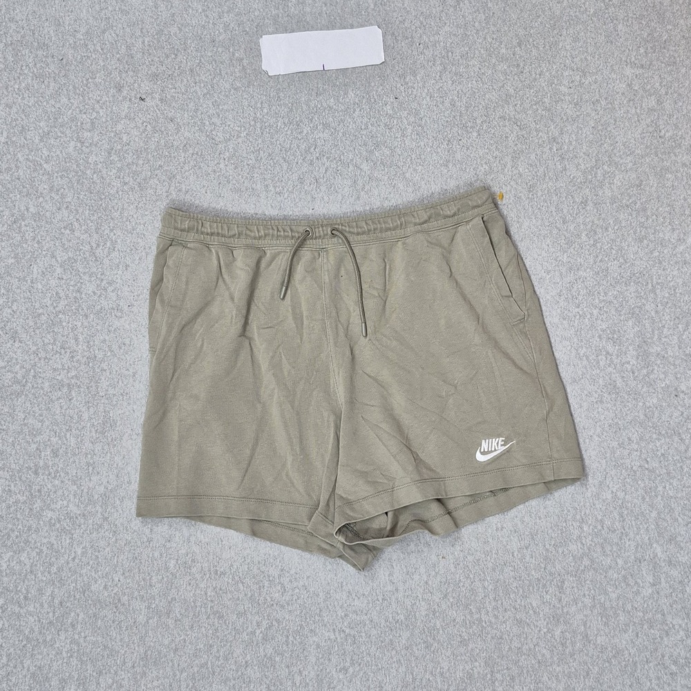 Nike Women Activewear Shorts L Green Sweat DQ3350-320 Logo e" Inseam
